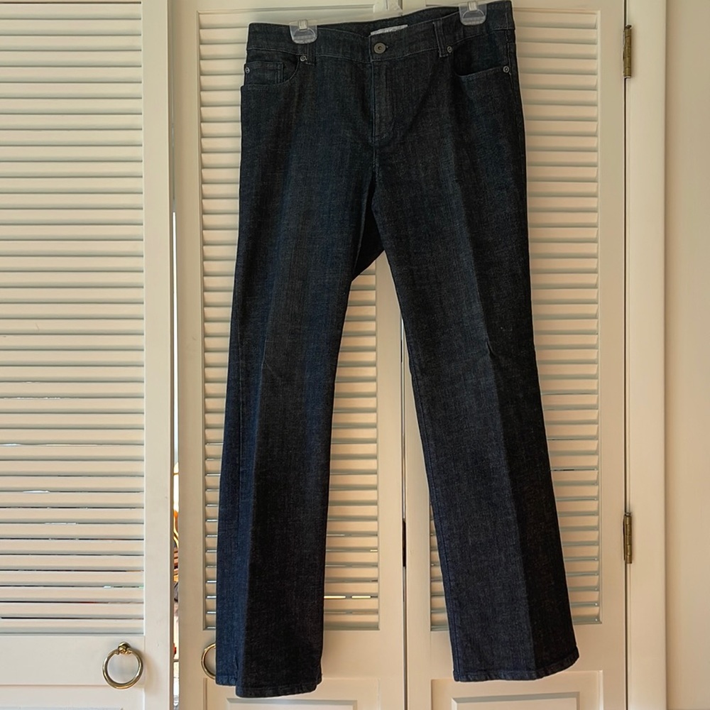 Chicos platinum jeans. Dark denim. Size 2 Reg.
